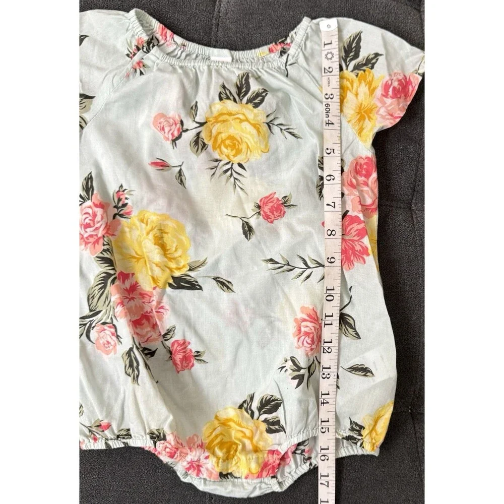 Old Navy 18/24 Summer Bubble Romper Light Green/Floral Print